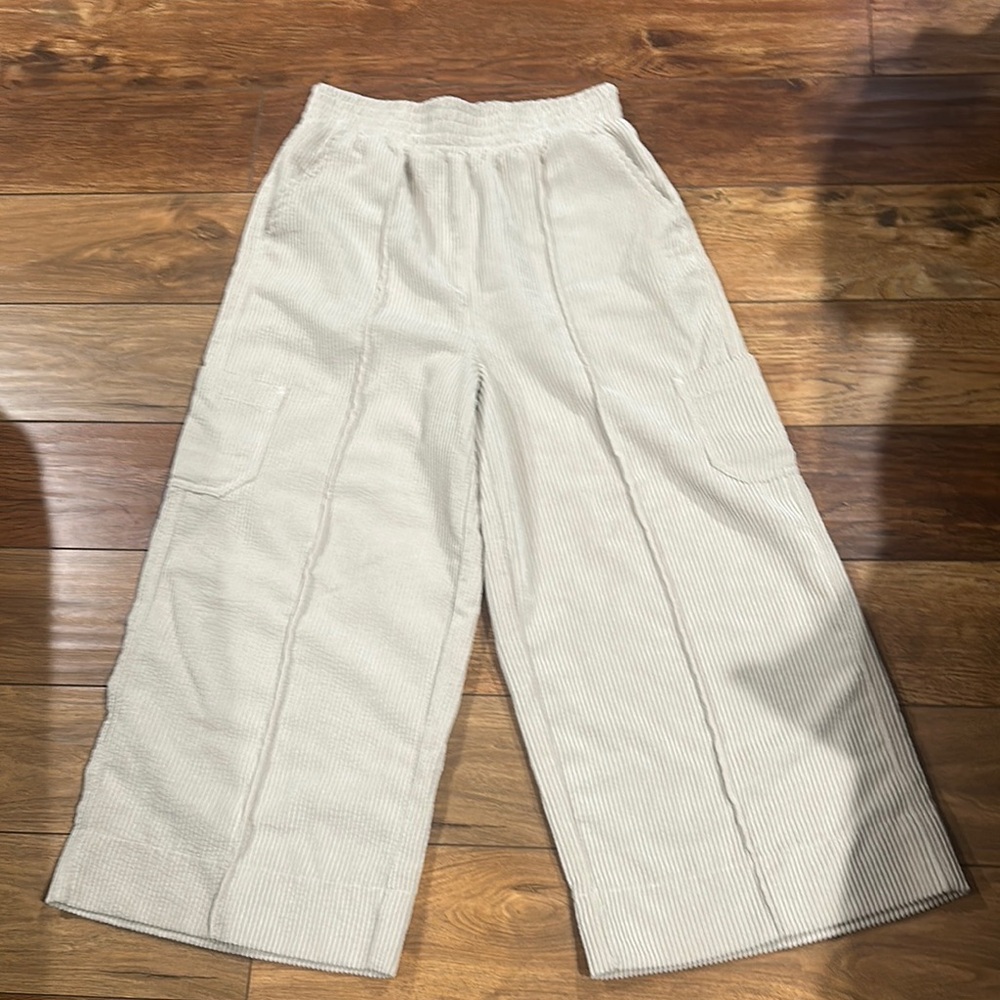 Urban Outfitters Cream Textured Pants